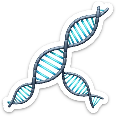 DNA strand with network nodes, symbolizing bioinformatics sticker