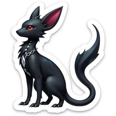 Shiny Dark Edgy Majestic Sophisticated Modern Gothic Gloomy Futuristic Salandit-Umbreon-Delcatty-Hybrid (Full body) sticker