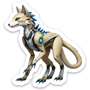 Modern Futuristic Cyborg-Vernid-Sergal-Feline-Trico-species by LiLaiRa full body sticker