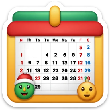 25th December calendar sticker