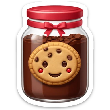 Haz un emoji de un tarro de galletas Red Velvet con pepitas de chocolate blanco sticker