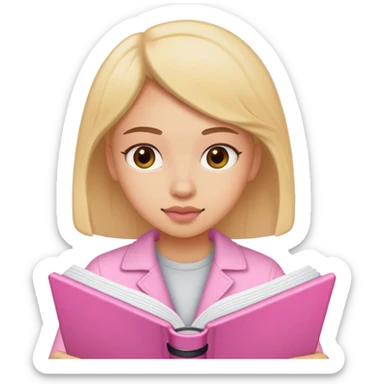 Writing in pink journal  sticker