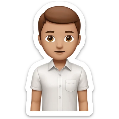 A 3D cartoon white shirt with a brown soil stain in the center, smooth fabric texture, bright lighting, realistic Memoji-style look. sticker