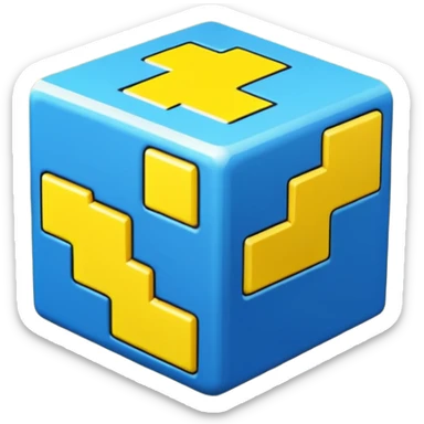 A basic geometry dash cube with default colors with no background sticker