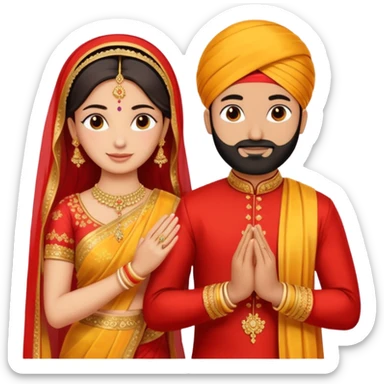 Two hands in a engagement..One hand of groom and one hand of bride. Bride dress - red/yellow saree. groom- light orange punjabi sticker