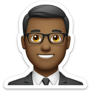 handsome businessman with glasses and short hair sticker