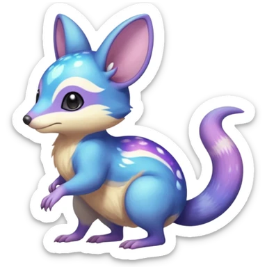 Nebula Celestial Lunar Starry Galactical Stellar Buizel-Minccino-Purrloin-Cresselia-Numbat-Bilby-Quoll-Meowstic-hybrid-fusion-creature (full body) sticker