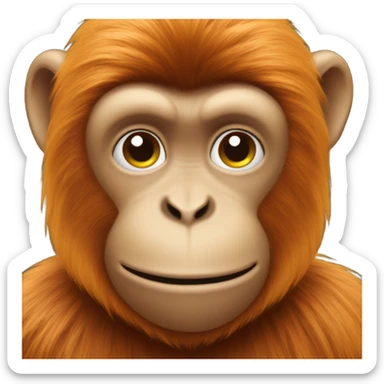 monkey with ginger hair sticker