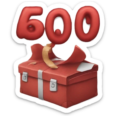 The red 100 underscore emoji but make it say 60 instead sticker