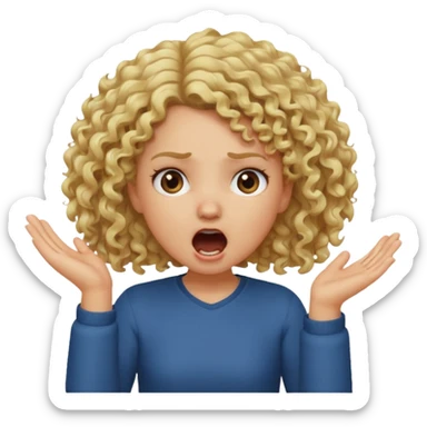 Emoji di ragazza bionda riccia che urla ma non è spaventata e mette una mano in faccia sticker