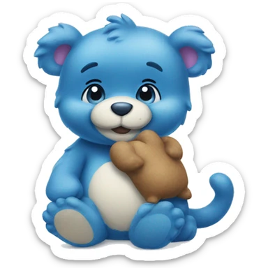 Blue carebear sticker