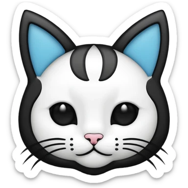 cute cat ear outline photo frame, emoji style sticker