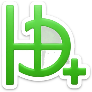 A green large plus / addition symbol  sticker