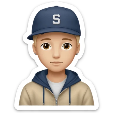 handsome boy with cap hip hop only neck  sticker