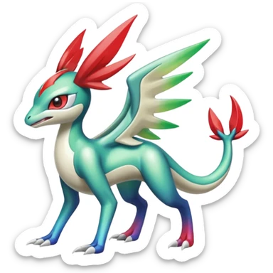 Shiny Colorful Meloetta-Flygon-Latias-Koraidon-Peppercat-Wargreymon-Protogen-Fakémon-fusion-hybrid-creature sticker