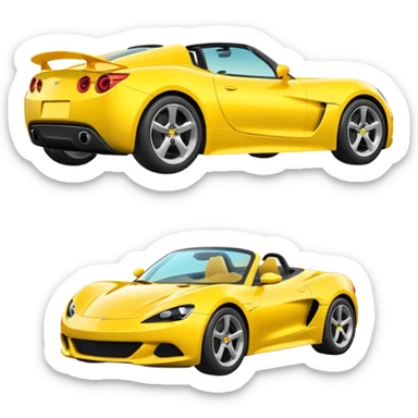 Generate a high-quality iPhone-style emoji of a yellow sports car, sleek and shiny, realistic shading, smooth gradient colors, 3D cartoon-like style, simple white background, high-resolution.

 sticker