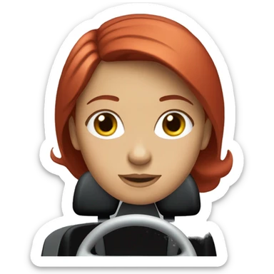 Girl with red hair driving an Mazda Mx5 sticker