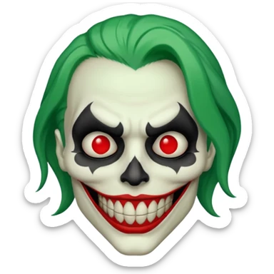 a skull like joker sticker