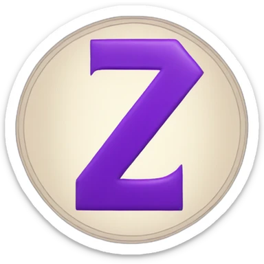 Purple z letter as a currency symbol sticker