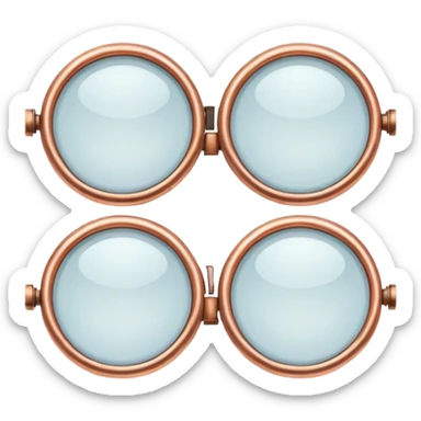 Iron-forged round lenses with copper bridge detail sticker