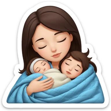 brunette girl sleeping cozy sticker