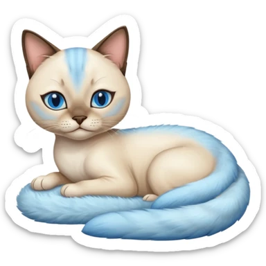 siamese cat laying down sleeping sticker