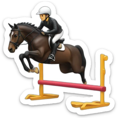 rider trying to jump an obstacle sticker