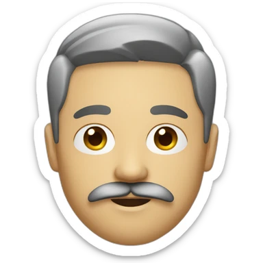 asian designer with mustache and beard sticker