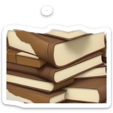 Brown and cream colored stacked books sticker