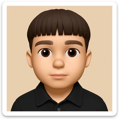 Create a realistic 3D emoji based on the provided photo, preserving facial details but without pimples and mustache, wearing a black denim jacket. The style should resemble a 3D emoji look. sticker