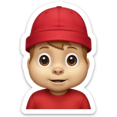 CHIPMUNK ALVIN FROM ALVIN AND THE CHIPMUNKS WITH RED SHIRT AND RED HAT VERY SKINNY AND MALNOURISHED sticker