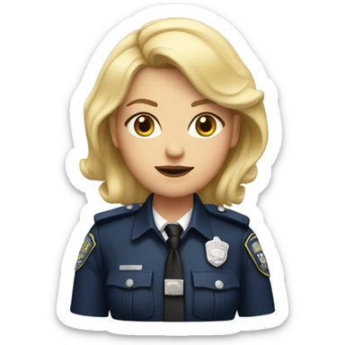 Blonde female in jewels police outfit sticker