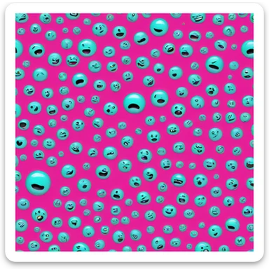 Shocked face coloured bright pink and turquoise sticker