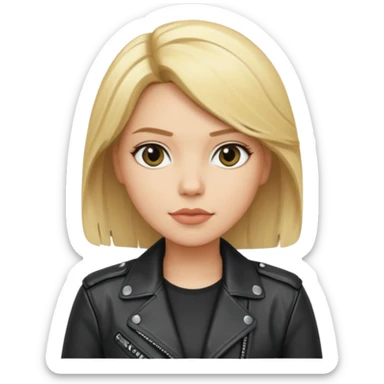 dinah blonde hair jane wear leather jacket sticker