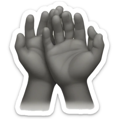 Pleading hands with sad face  sticker