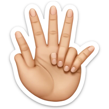 emoji with the middle finger, pointer finger, and thumb  sticker