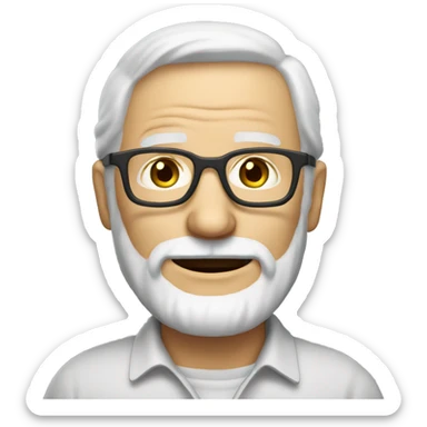 62 years blond old man with a very light beard with lunettes 3/4 view sticker