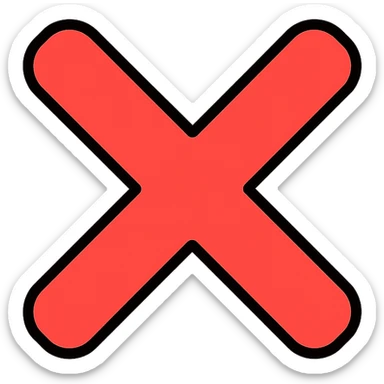 red X mark icon sticker
