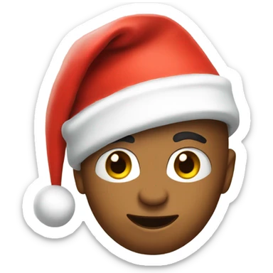 Tennis player wearing Santa hat sticker