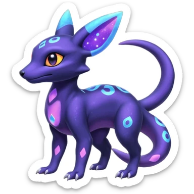 Nebulae Salandit-Umbreon-Fakémon-hybrid-creature (full body)  sticker