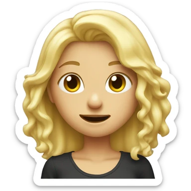 A blonde girl who does dab  sticker