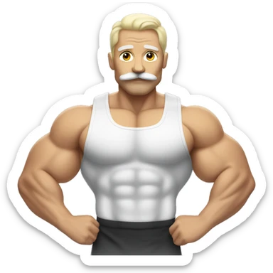 white bodybuilder with the mustache sticker