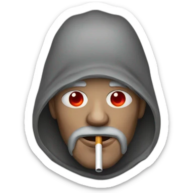 Homeless man with red eyes smoking sticker