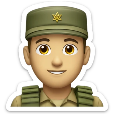 Israeli defense forces soldier with Jewish star sticker