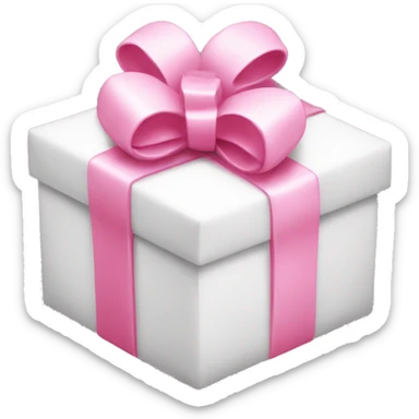 White and pink gift package  sticker