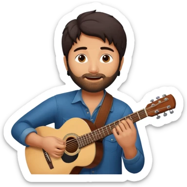 Arijit singh singing gitar hand song play emoji with and black sticker