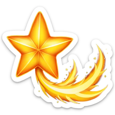 Meteor – Bright falling star with blazing tail sticker
