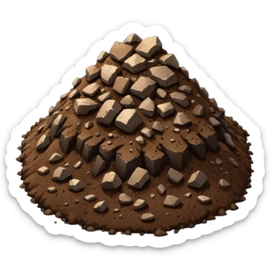 pile of soil with smaller pieces only sticker