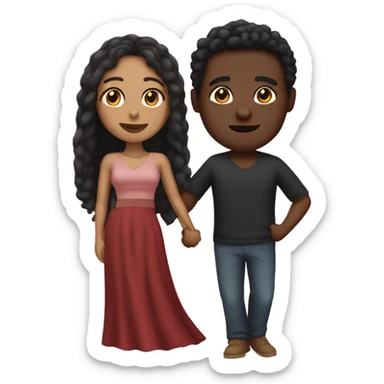 Lightskin man with a dark skin woman in love  sticker