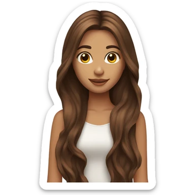 Pretty model with long brown hair sticker